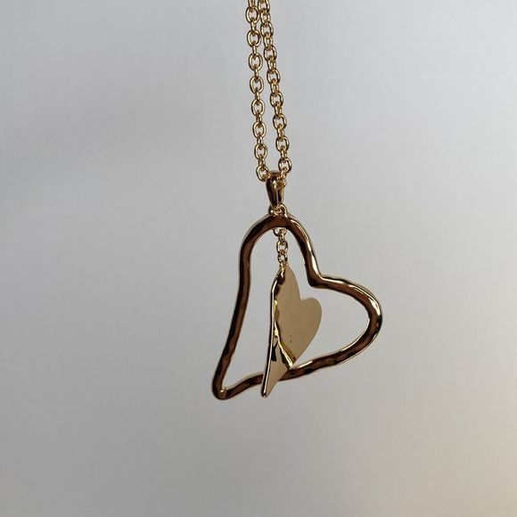 Robert Lee Morris Necklace Soho CollectionGold Long Chain Heart Pendant Necklace - Picture 7 of 14